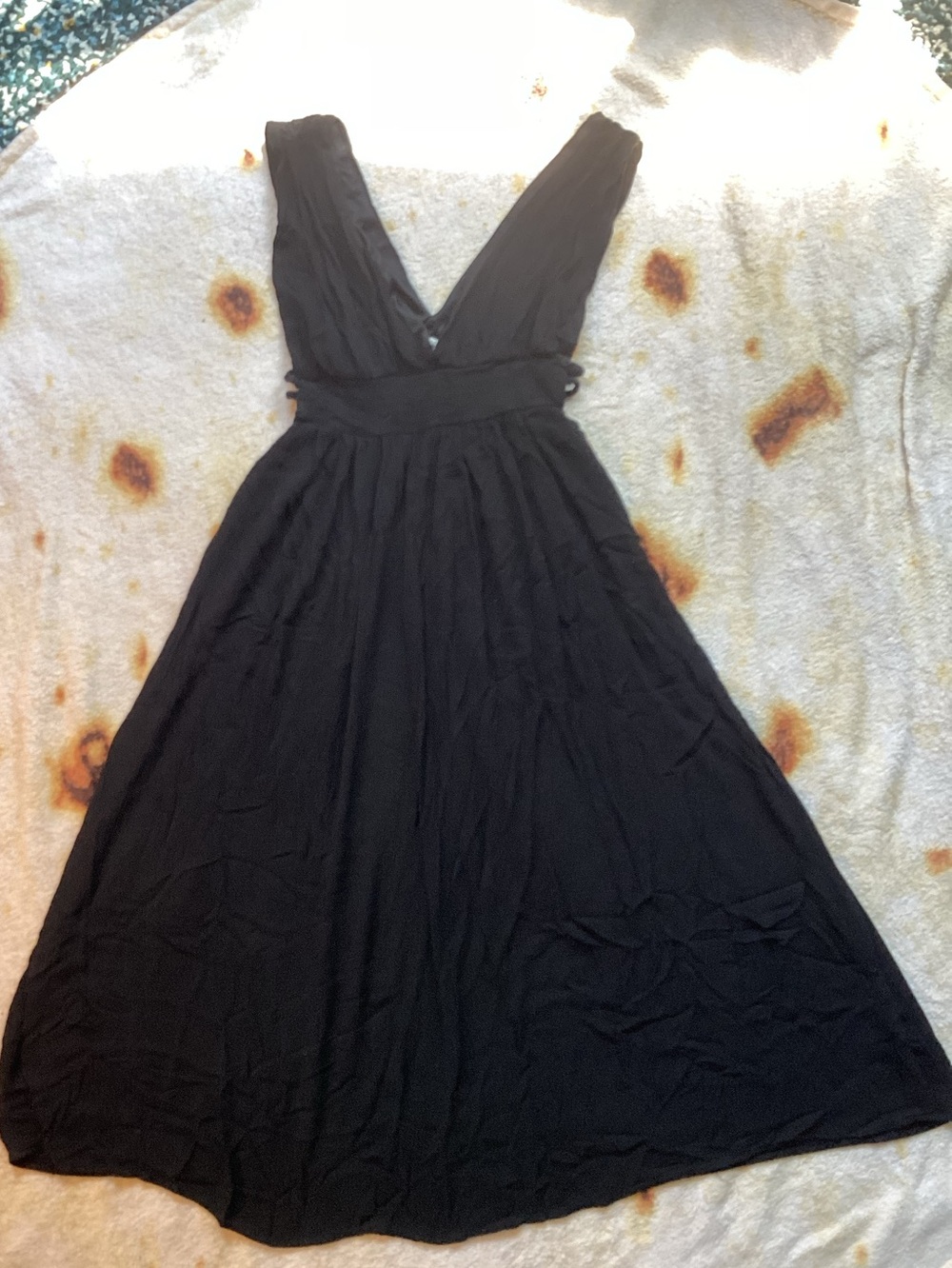Black V-Neck Women's Dress